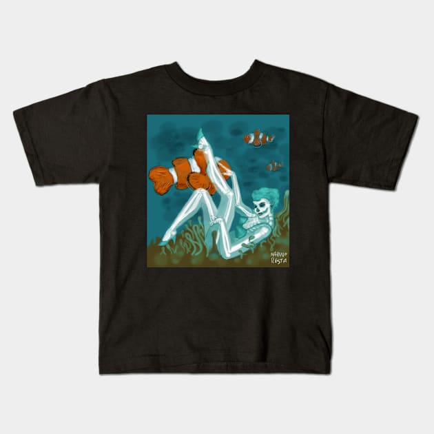 Deep sea creatures Kids T-Shirt by Marino_Resta